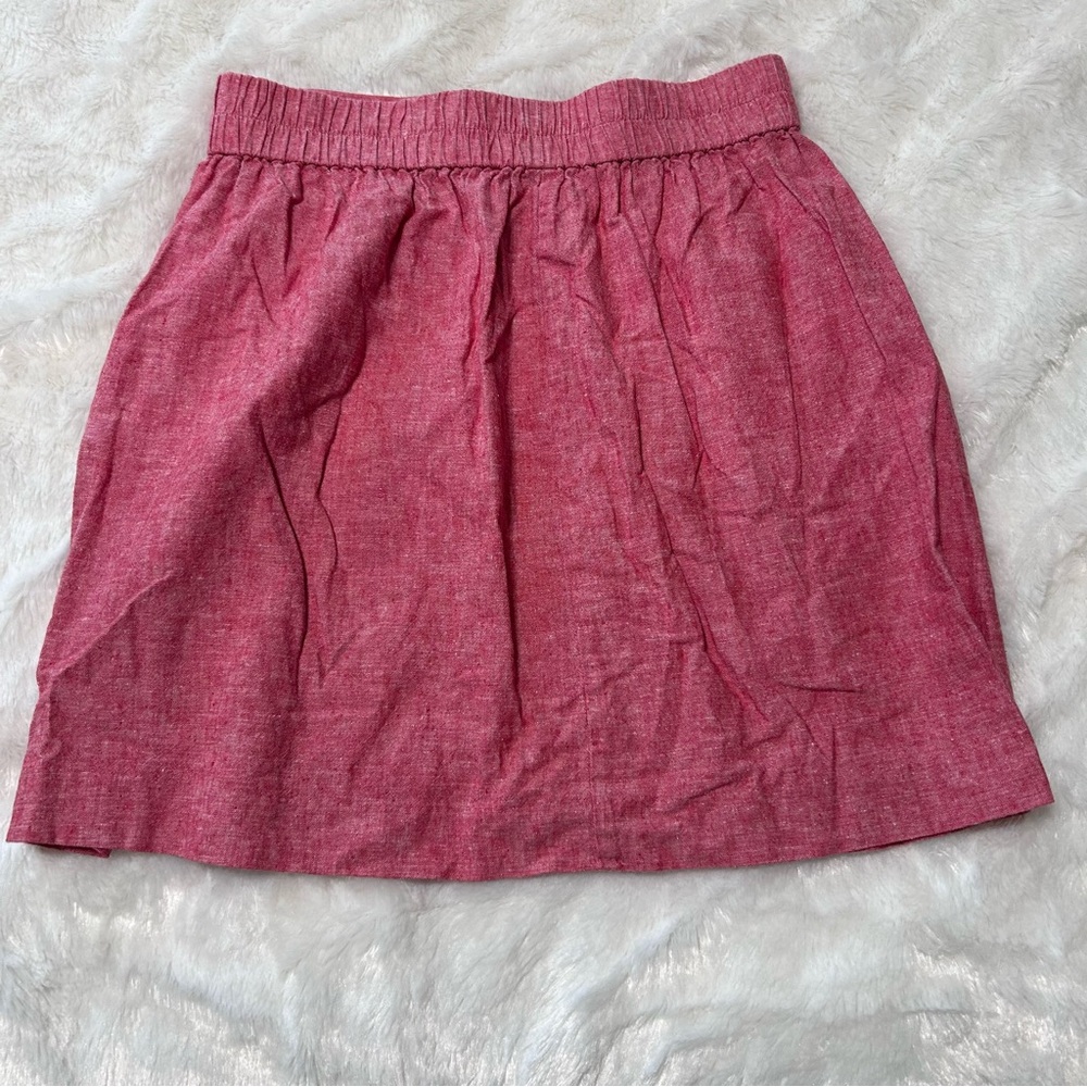 Red chambray mini skirt